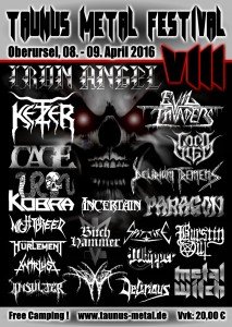 Komplettes Billing Taunus Metal Festival VIII - 08. und 09.04.2016