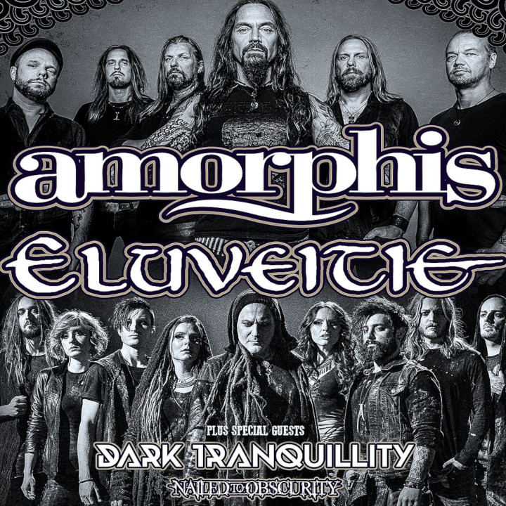 Amoprhis und Eluvetie auf Tour: Plakat mit den beiden Bands und der Nennung der Supports
