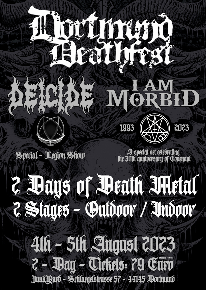 Death-Metal-Festival: Dortmund Deathfest - Stilisiertes Veranstaltungsplakat mit Schriftzügen