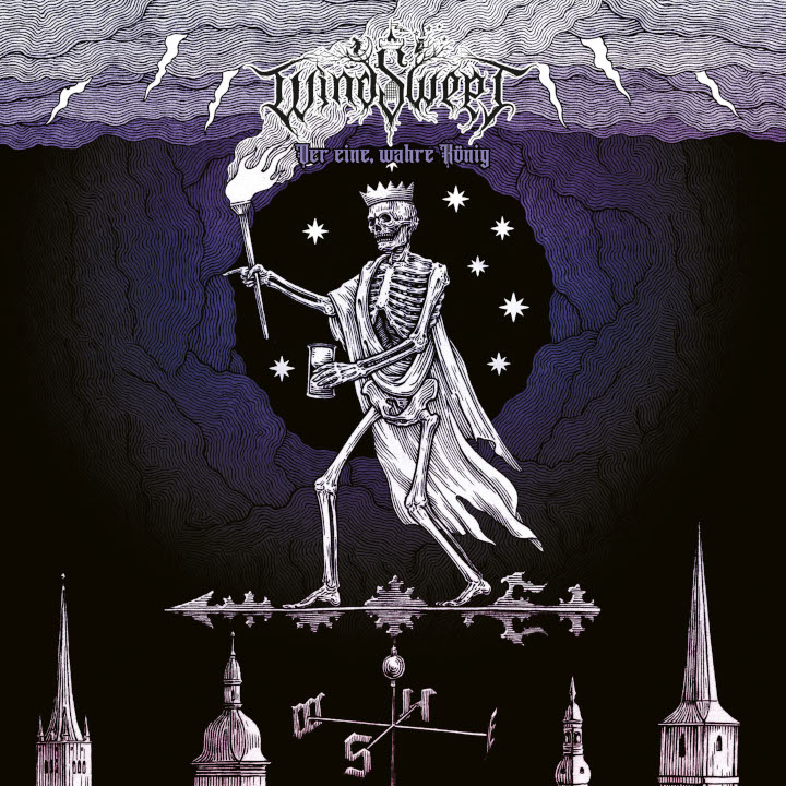 Das Mini-Album von Windswept "Der eine, wahre König" ruft Reminiszenzen an das deutsche Mittelalter auf. Das Cover ist an einen Holzschnitt angelehnt, auf dem ein stilisierter, personifizierter Tod wie ein Wetterhahn auf einer Windrose inmitten von Turmspitzen steht. Die Windrose ist jedoch englischsprachig mit "E" für Osten/East.