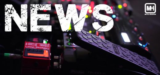 Blick auf Effektpedale. Text: News