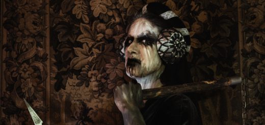 Grylle: Mensch mit Corpse Painting in einem mittelalterlichen Szenario.