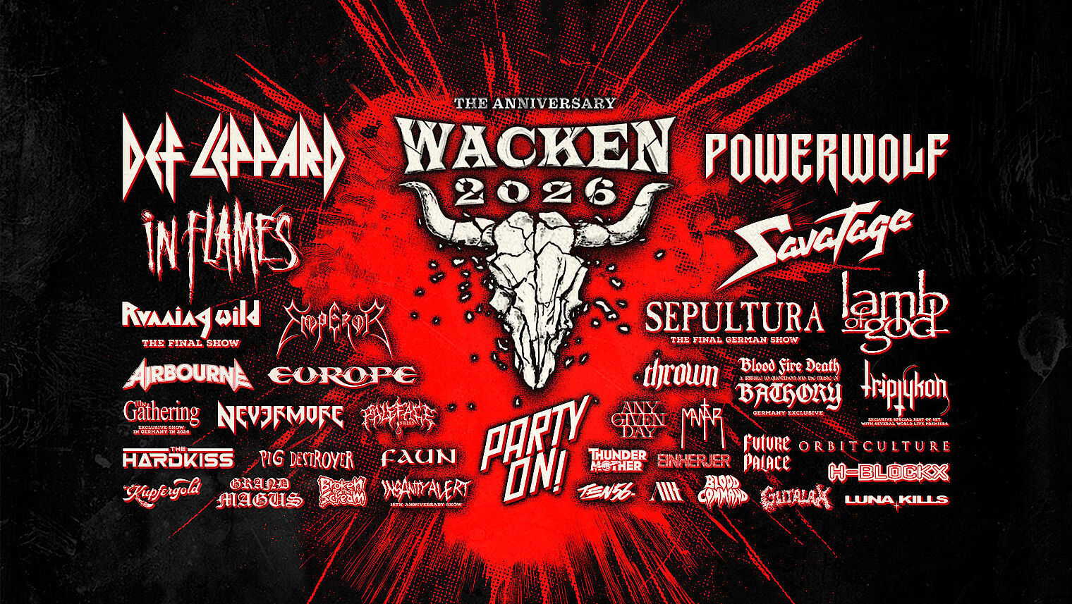 Wacken 2026 Vorverkaufsstart 3.8.25 mit 35 Bands