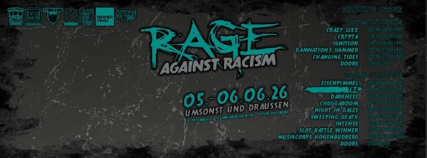 RAGE AGAINST RACISM 2026 - das Billing